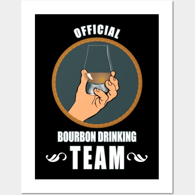 Official Bourbon Drinking Team Wall Art by Carrie T Designs